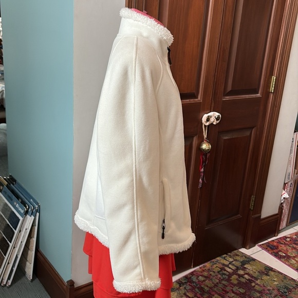 Green Tea  Jacket  coat  full zip front Cozy Sherpa lined  off-white  ivory - Picture 5 of 13